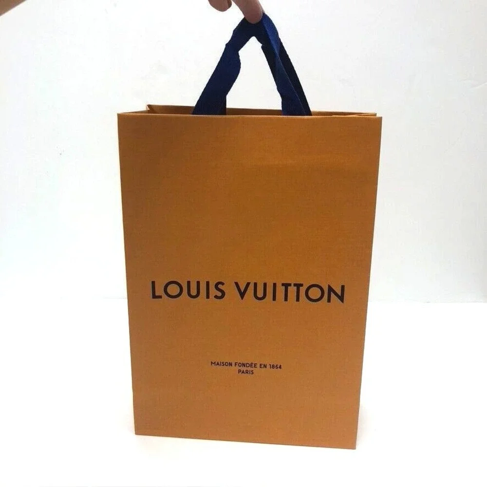 Louis Vuitton Authentic Orange Paper Shopping Bag Gift 9.75x14x4.25